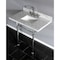 Kingston Brass 36X22 Marble Vanity Top W/ Brass Feet Combo, Marble/ Chrome KVPB36MBSQ1 - alternate 4